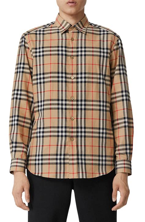 small checked burberry shirt|burberry button up shirt.